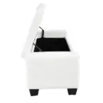 HOMCOM 50.5" Faux Leather Rectangular Tufted Storage Ottoman Bench for Living Room, Entryway, or Bedroom, White - Image 13