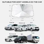 51 Inch Foldable Windshield Sun Shade Umbrella 51 x 31 Inch - Image 14