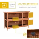 PawHut 54" Rabbit Cage, 2-Tier Rabbit Hutch Outdoor Guinea with Removable Dividers and Pull-Out Trays, Orange - Image 5