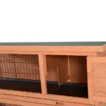 PawHut 54" Rabbit Cage, 2-Tier Rabbit Hutch Outdoor Guinea with Removable Dividers and Pull-Out Trays, Orange - Image 8