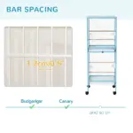 PawHut 55" 2 In 1 Parrot Cage with Wheels, Bird Cage, Easy to clean Aviary, Parakeet House, Finches Budgies, Blue - Image 7