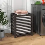 HOMCOM 55 L Bamboo Laundry Basket with Lid, Cloth Hamper with Removable Liner Bag, 19.75 x 14.25 x 23.5 Inches, Coffee - Image 2