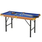 HOMCOM 55'' Portable Folding Billiards Table Game Pool Table for Kids Adults With Cues, Ball, Rack, Brush, Chalk