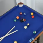 HOMCOM 55'' Portable Folding Billiards Table Game Pool Table for Kids Adults With Cues, Ball, Rack, Brush, Chalk - Image 7