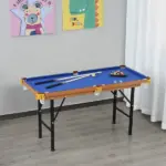 HOMCOM 55'' Portable Folding Billiards Table Game Pool Table for Kids Adults With Cues, Ball, Rack, Brush, Chalk - Image 10