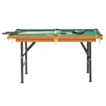55" Portable Folding Billiards Table Game Pool Table for Whole Family Number Use With Cues, Ball, Rack, Chalk, Green - Image 11