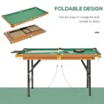55" Portable Folding Billiards Table Game Pool Table for Whole Family Number Use With Cues, Ball, Rack, Chalk, Green - Image 5