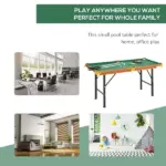 55" Portable Folding Billiards Table Game Pool Table for Whole Family Number Use With Cues, Ball, Rack, Chalk, Green - Image 6