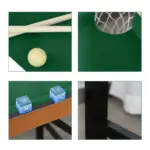 55" Portable Folding Billiards Table Game Pool Table for Whole Family Number Use With Cues, Ball, Rack, Chalk, Green - Image 7