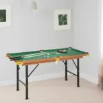 55" Portable Folding Billiards Table Game Pool Table for Whole Family Number Use With Cues, Ball, Rack, Chalk, Green - Image 10