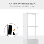 HOMCOM 55" Tall Bathroom Cabinets, Narrow Storage Cabinet Freestanding Linen Tower with 2-Tier Shelf and Drawers, White - Image 6