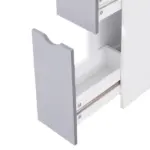 HOMCOM 55" Tall Bathroom Cabinets, Narrow Storage Cabinet Freestanding Linen Tower with 2-Tier Shelf and Drawers, White - Image 9