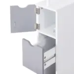 HOMCOM 55" Tall Bathroom Cabinets, Narrow Storage Cabinet Freestanding Linen Tower with 2-Tier Shelf and Drawers, White - Image 10