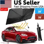 57 Inch Foldable Windshield Sun Shade Umbrella 57 x 31 Inch