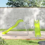 5.7FT Outdoor Slide for Kids Ages 3-8, Climbing Step Ladder, Playground Equipment for Backyard, Garden, Green - Image 2