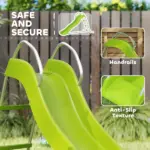 5.7FT Outdoor Slide for Kids Ages 3-8, Climbing Step Ladder, Playground Equipment for Backyard, Garden, Green - Image 3