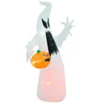5.9' Halloween LED Yard Decor Ghost with Pumpkin, Blow Up Inflatable Outdoor Decoration, Waterproof - Image 11