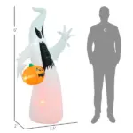 5.9' Halloween LED Yard Decor Ghost with Pumpkin, Blow Up Inflatable Outdoor Decoration, Waterproof - Image 3
