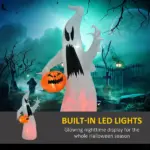 5.9' Halloween LED Yard Decor Ghost with Pumpkin, Blow Up Inflatable Outdoor Decoration, Waterproof - Image 4