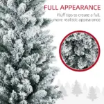HOMCOM 5ft Pencil Christmas Tree, Slim Artificial Christmas Tree with Realistic Branches and Warm White LED Lights, Green - Image 6