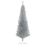 HOMCOM 5 Ft Slim Artificial Christmas Tree with 294 Tips and Plastic Base Silver