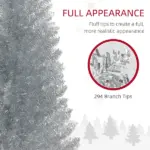 HOMCOM 5 Ft Slim Artificial Christmas Tree with 294 Tips and Plastic Base Silver - Image 6