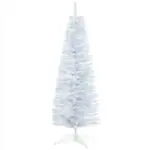 5ft Slim White Snow Flocked Artificial Pencil Christmas Tree Indoor Decoration Realistic Branches Plastic Base - Image 11