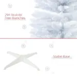 5ft Slim White Snow Flocked Artificial Pencil Christmas Tree Indoor Decoration Realistic Branches Plastic Base - Image 7