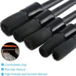 5 Piece Boar Hair Car Detailing Brush Set for Interior Wheels and Trim - Image 9