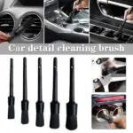 5 Piece Boar Hair Car Detailing Brush Set for Interior Wheels and Trim