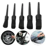 5 Piece Boar Hair Car Detailing Brush Set for Interior Wheels and Trim - Image 2