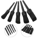 5 Piece Boar Hair Car Detailing Brush Set for Interior Wheels and Trim - Image 3