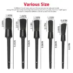 5 Piece Boar Hair Car Detailing Brush Set for Interior Wheels and Trim - Image 4
