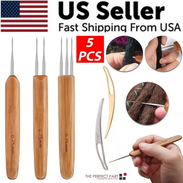 5pcs-diy-crochet-needle-hook-bamboo-handle-dread-knit-hair-making-braiding-tool-1.webp 5 Piece Crochet Hook Set with Bamboo Handles for Dreadlock and Braiding - Image 1