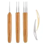 5 Piece Crochet Hook Set with Bamboo Handles for Dreadlock and Braiding - Image 13