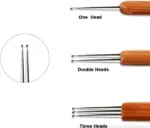 5 Piece Crochet Hook Set with Bamboo Handles for Dreadlock and Braiding - Image 5
