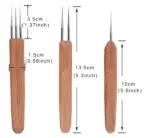 5 Piece Crochet Hook Set with Bamboo Handles for Dreadlock and Braiding - Image 6