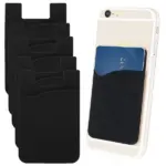 5 Pack Silicone Adhesive Phone Wallet Credit Card Holders Black - Image 12
