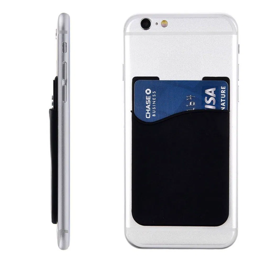 5 Pack Silicone Adhesive Phone Wallet Credit Card Holders Black