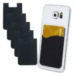 5 Pack Silicone Adhesive Phone Wallet Credit Card Holders Black