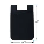 5 Pack Silicone Adhesive Phone Wallet Credit Card Holders Black - Image 4