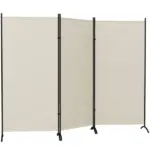 HOMCOM 6' 3 Panel Room Divider, Indoor Privacy Screen for Home, Light Gray