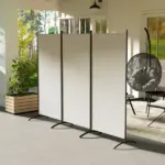 HOMCOM 6' 3 Panel Room Divider, Indoor Privacy Screen for Home, Light Gray - Image 10