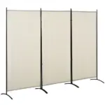 HOMCOM 6 ft 3-Panel Room Divider, Privacy Screen, Folding, Beige, Indoor Use