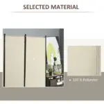 HOMCOM 6 ft 3-Panel Room Divider, Privacy Screen, Folding, Beige, Indoor Use - Image 4