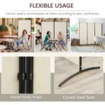 HOMCOM 6 ft 3-Panel Room Divider, Privacy Screen, Folding, Beige, Indoor Use - Image 6