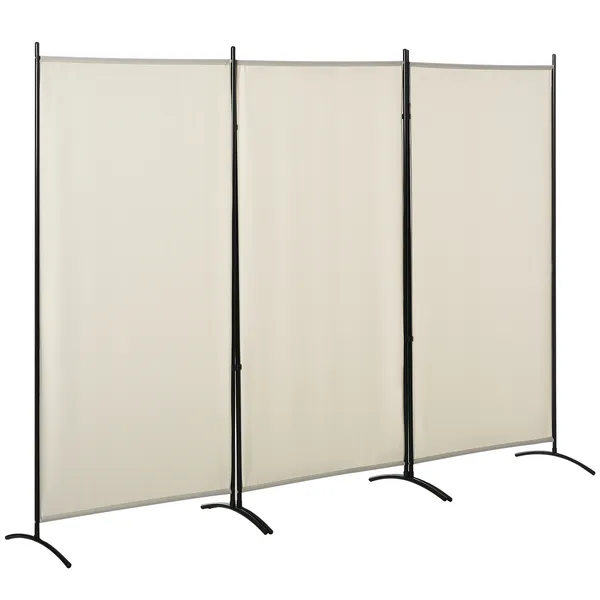 6-3-panel-room-divider-privacy-screen-folding-beige-indoor-use.webp HOMCOM 6 ft 3-Panel Room Divider, Privacy Screen, Folding, Beige, Indoor Use - Image 1