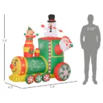 6 ft Inflatable Christmas Train with White LED Lights for Indoor Outdoor Decor - Image 3