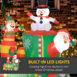 6 ft Inflatable Christmas Train with White LED Lights for Indoor Outdoor Decor - Image 4