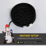 HOMCOM 6' Christmas Holiday Yard Inflatable Outdoor Light Up LED Christmas Decoration 3 Penguins Building Snowman - Image 6